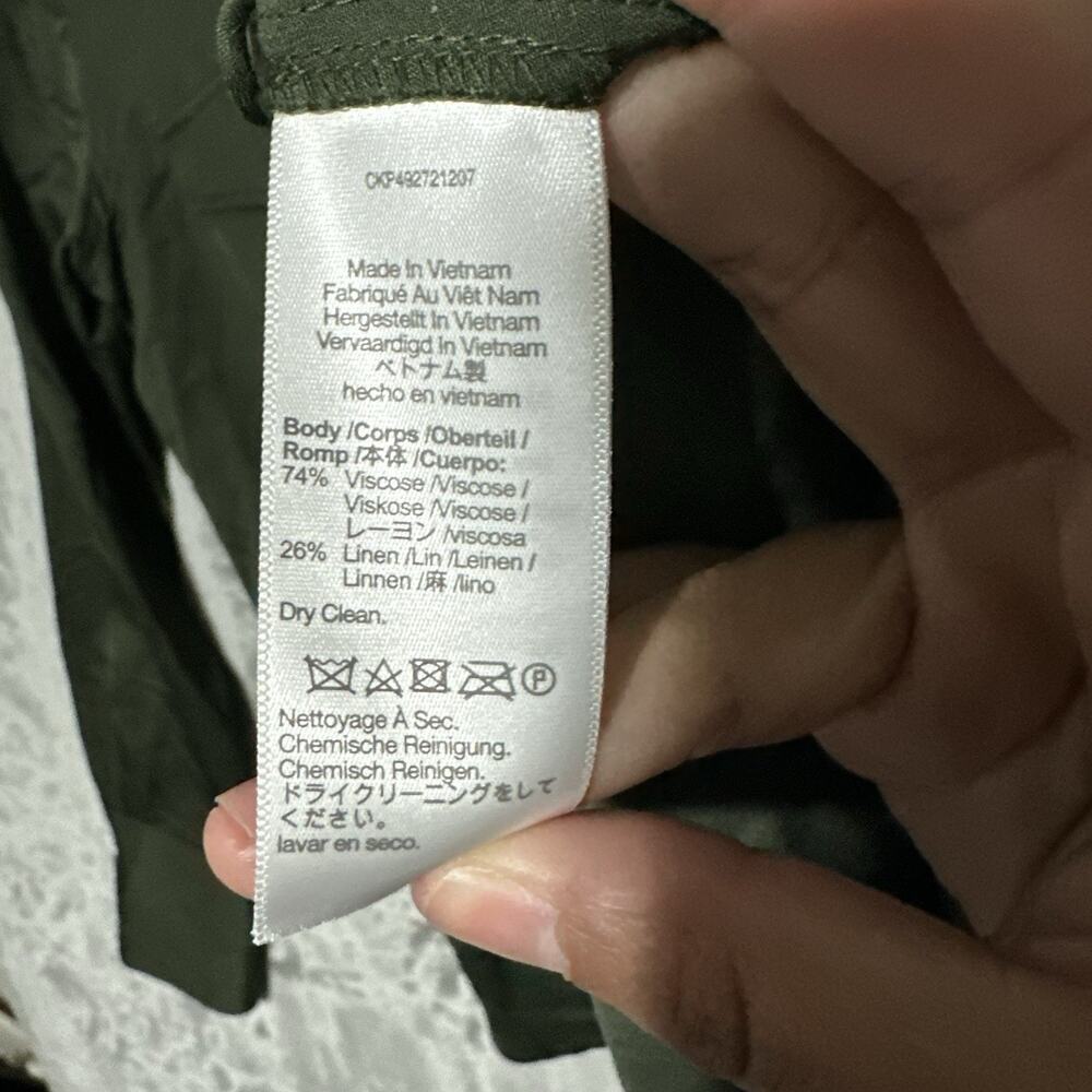 Madewell Western Shirt in Linen Blend Womens Size 4 Green Mossy Umber Cowboy EUC - Picture 3 of 10